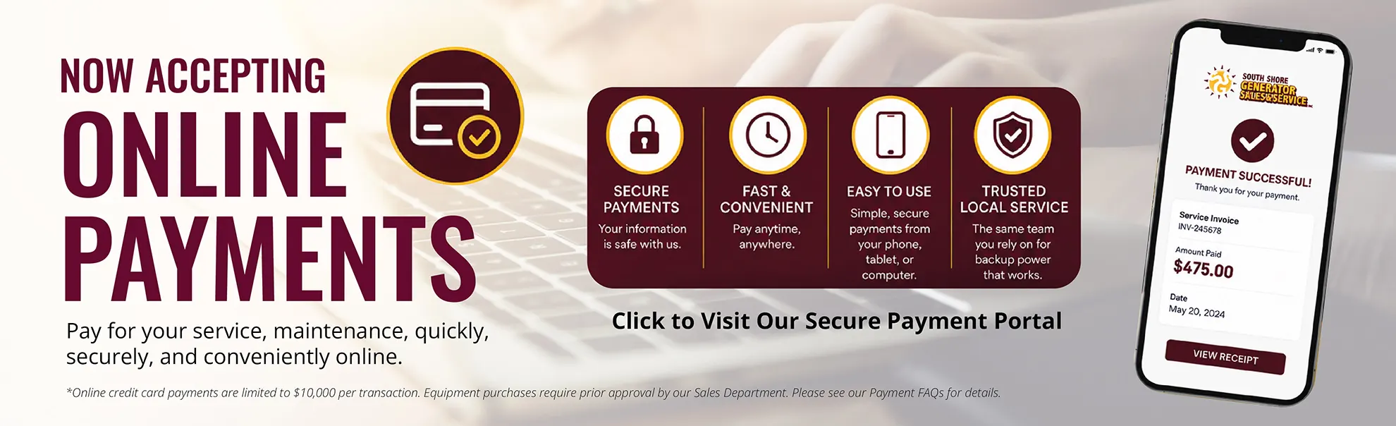 Now Accepting Online Payments