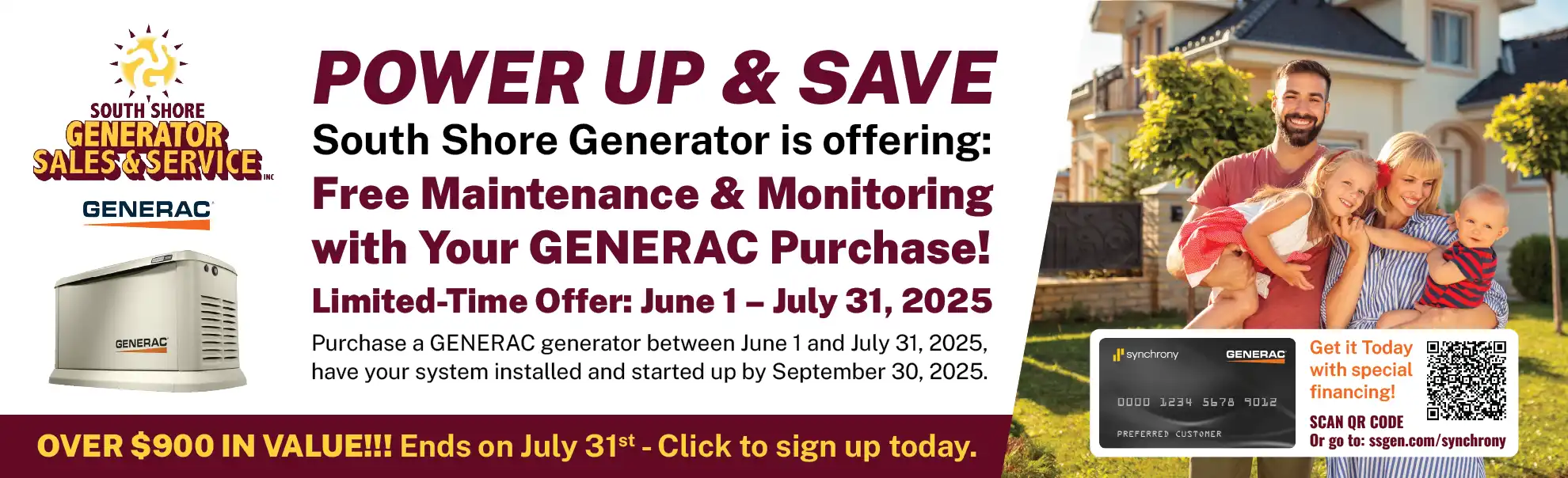 An Exclusive Offer from South Shore Generator Sales & Service - Sign Up Now!