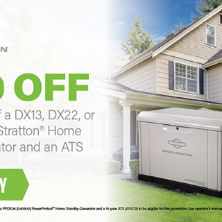  $500 OFF on Briggs & Stratton Home Standby Generator and an ATS