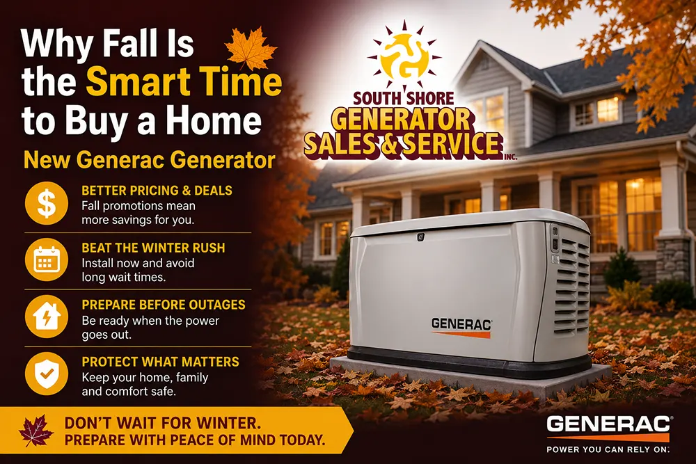 South Shore
Generator Sales & Service - Why Fall Is the Smart Time to Buy a Home Generator